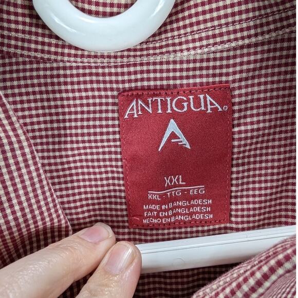 Razorbacks Shirt Mens XXL Antigua Button Down Arkansas Nails head Hogs Logo - Picture 5 of 7